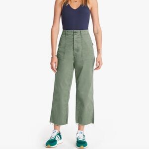 MOTHER The Patch Pocket Private Ankle Wash High in Roger That Green Pants